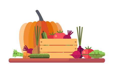 Fresh seasonal vegetablesのイラスト素材