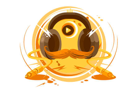 Headphones play musicのイラスト素材
