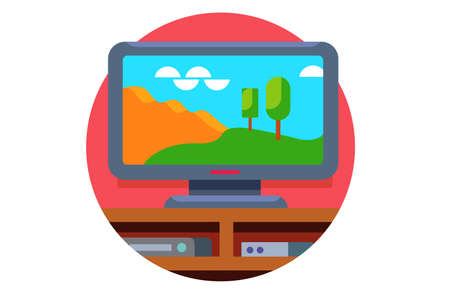Large widescreen TV set stand on tv table