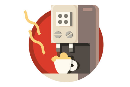 Coffee maker machine with white coffee cupのイラスト素材