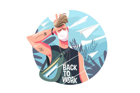 Guy student in shirtのイラスト素材