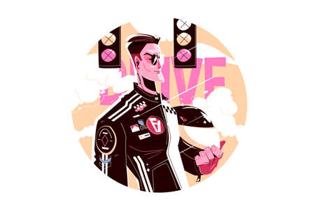 Man street racerのイラスト素材