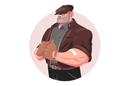 Security guard bouncer manのイラスト素材