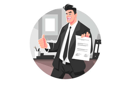 Happy businessman in suitのイラスト素材