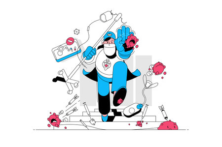 Paramedic man in uniformのイラスト素材