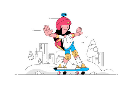 Teen on skateのイラスト素材