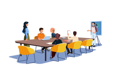 Speech on business seminar or conferenceのイラスト素材