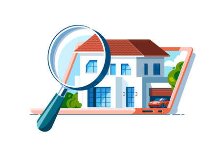 Buy or rent real estate, property onlineのイラスト素材