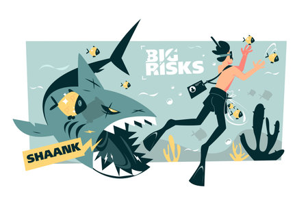 Big risks financial, danger, extreme leisureのイラスト素材