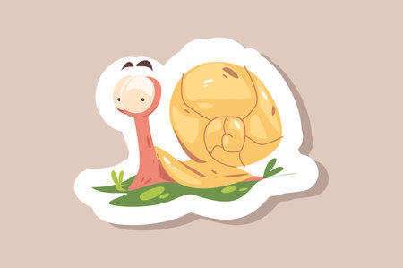 Cartoon snail or funny cochleaのイラスト素材