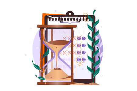 Big hourglass with calendar