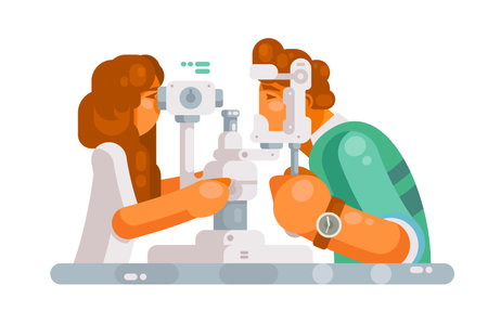Ophthalmologist Examining Patientのイラスト素材