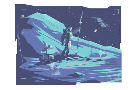 Astronaut on Celestial Bodyのイラスト素材
