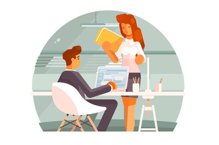 Office Colleagues Interactionのイラスト素材
