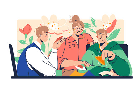 Team Solving Puzzleのイラスト素材