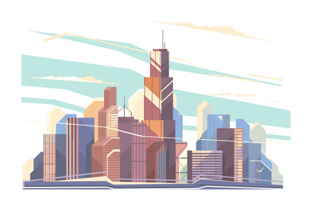 Modern Cityscape Sceneのイラスト素材