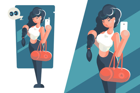 Gym Selfie Sessionのイラスト素材