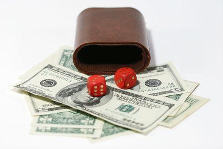 Dices and US dollar billsの写真素材