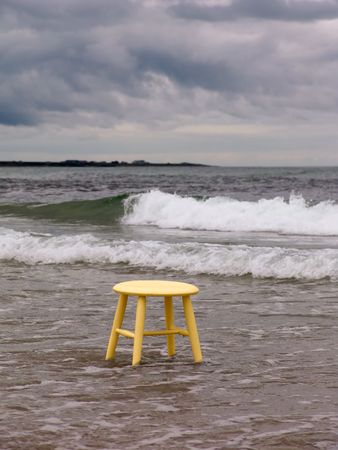 Stool in oceanの写真素材