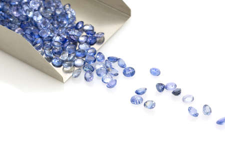 Lot of three blue topaz stones carved with different shapes. Precious stonesの写真素材