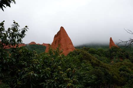View of the roman gold mine in the forest of Leon
