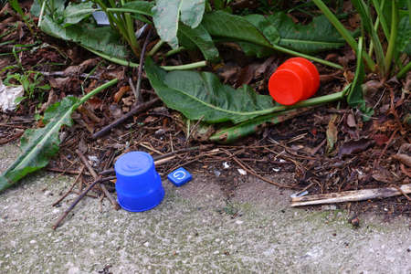 Rubbish in the floor in the nature