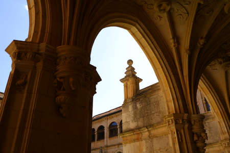 Old interior arc inside an old monastery