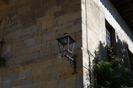 Old rusty streetlight in an old building
