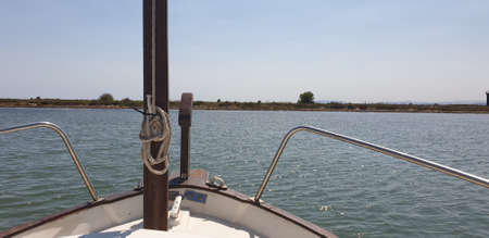 Boat in the lagoon of the Camargue, Franceの写真素材