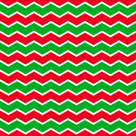Christmas background with green and red zing-zag stripes. のイラスト素材