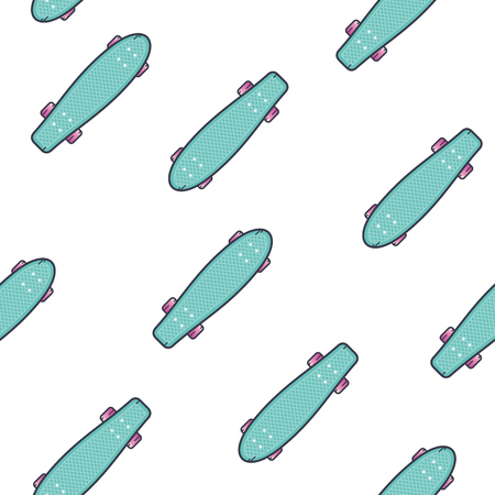 Longboard background. Vector seamless pattern.のイラスト素材