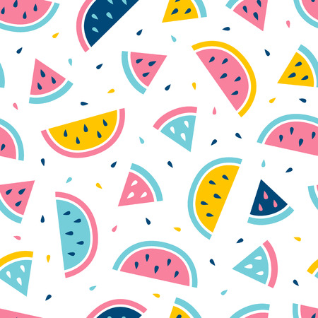 Watermelon seamless pattern. Fashion print design, vector background.のイラスト素材