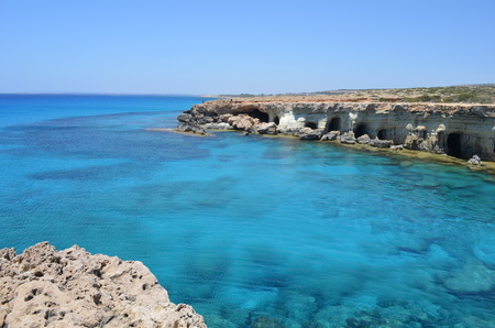 Blue Mediterranean Sea, Ayia Napa Cyprusの写真素材