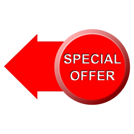 Special offer sticker left arrowのイラスト素材