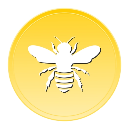 Bee Gold Iconのイラスト素材