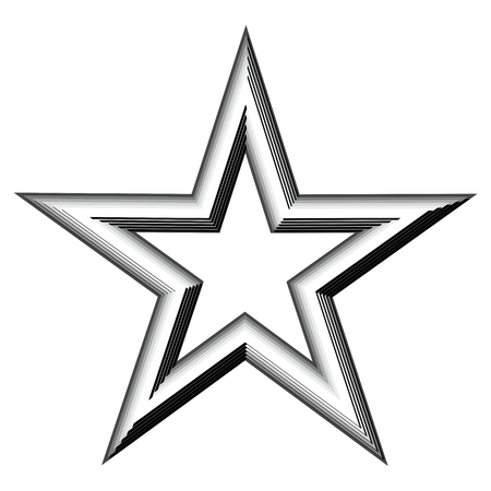 Black and White Star isolated on white backgroundのイラスト素材
