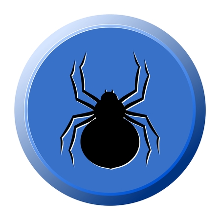 Spider on Blue Buttonのイラスト素材