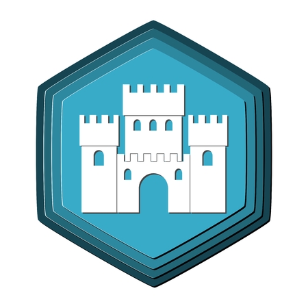 Castle Icon Blueのイラスト素材