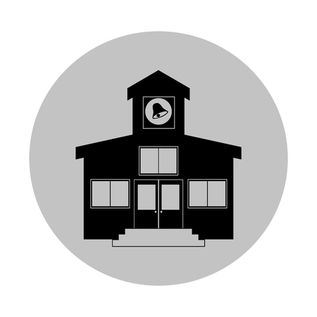 School building Single flat icon Grayのイラスト素材