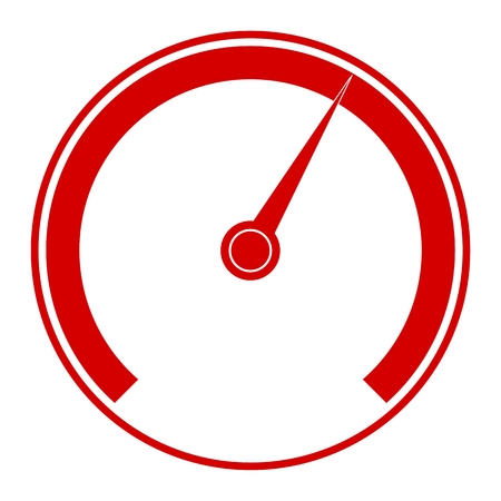 Speedometer icon redのイラスト素材