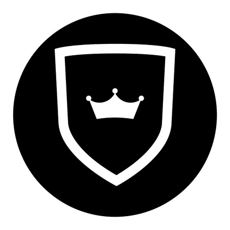 Shield Crown Circle Iconのイラスト素材