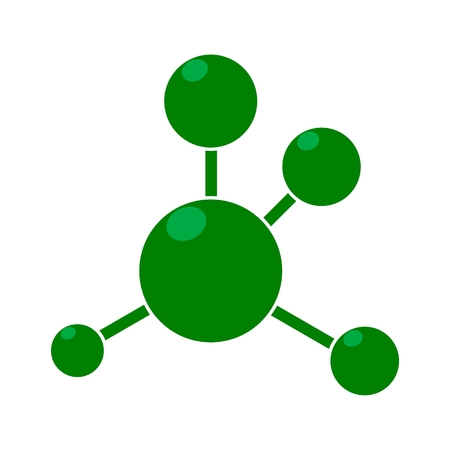 Abstract connection of cells molecule icon greenのイラスト素材