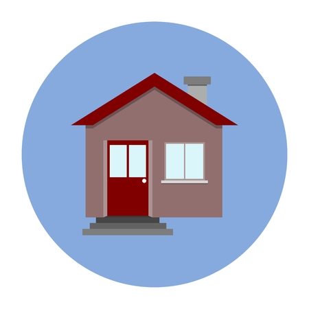 Home flat icon blue backgroundのイラスト素材