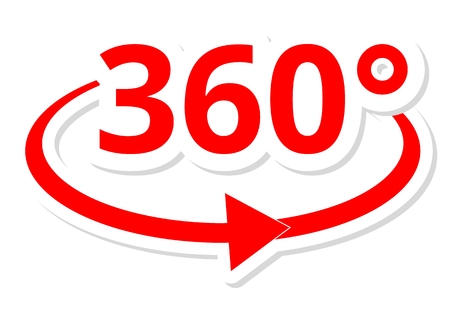 360 degres icon redのイラスト素材