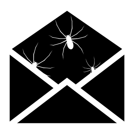 Black E mail virus attack, internet trojan detectedのイラスト素材