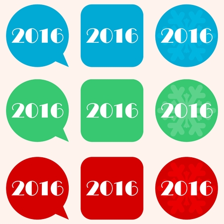 2016 New Year icons setのイラスト素材
