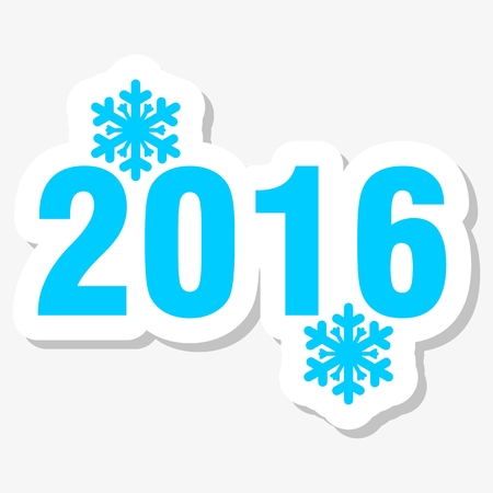 2016 on a gray background with snowflakesのイラスト素材