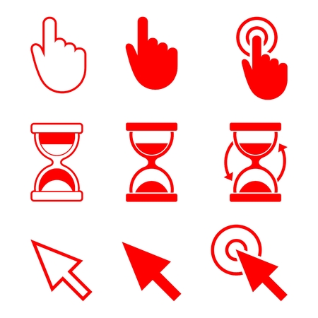 Cursors icons, hand, hourglass, arrowのイラスト素材