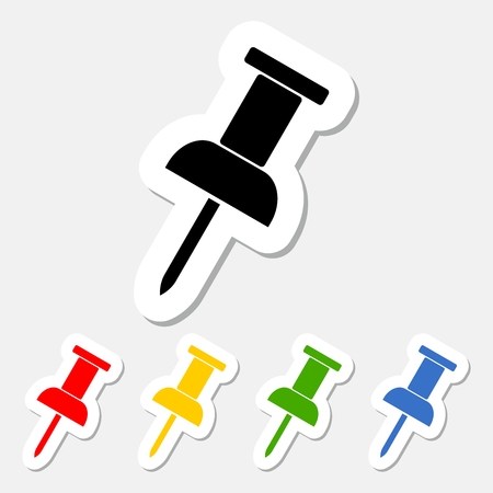 Pushpin sticker setのイラスト素材