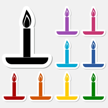 Birthday candle sticker setのイラスト素材